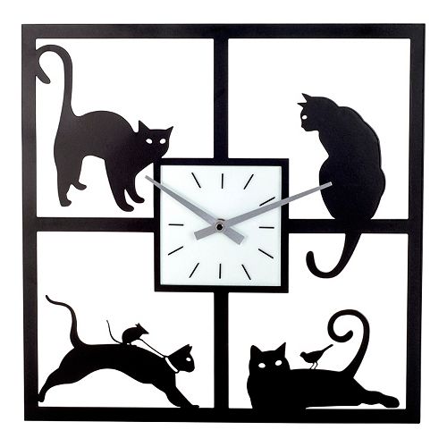 Cat Metal Wall Clock