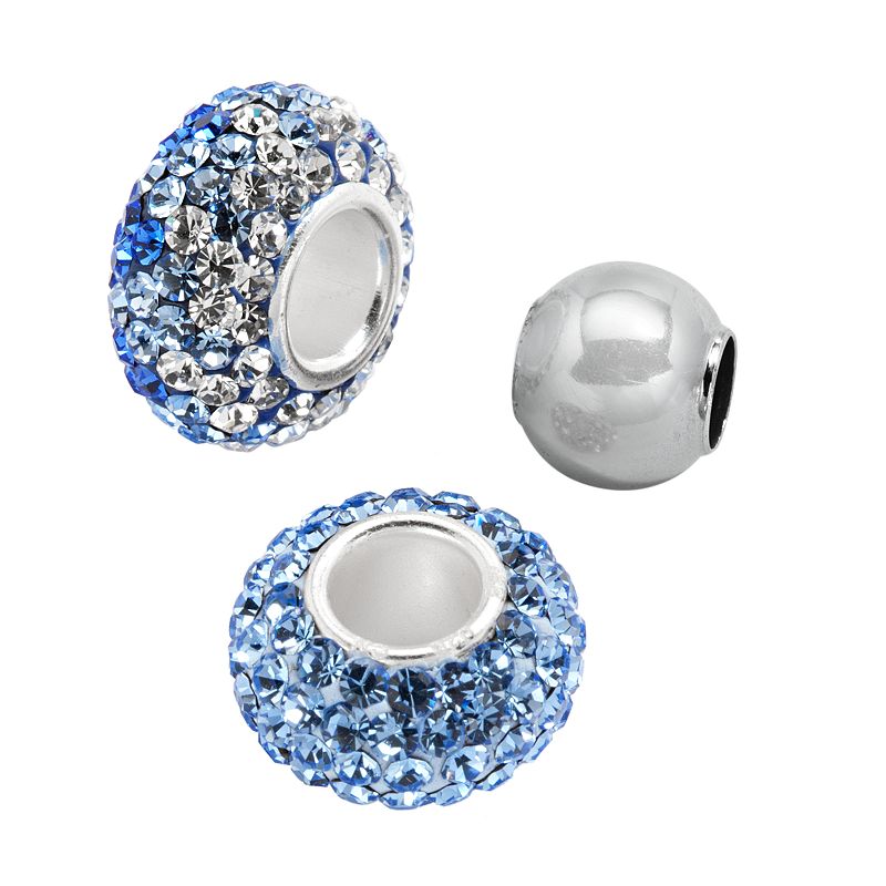 Individuality Beads Crystal Sterling Silver Bead Set, Womens, Blue