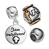 Individuality Beads Sterling Silver Two Tone "Faith" Bead & Disc Charm Set