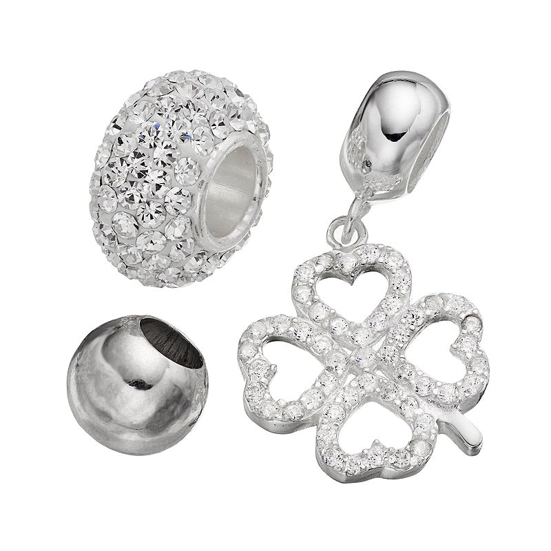 Individuality Beads Cubic Zirconia and Crystal Sterling Silver Bead and Fou