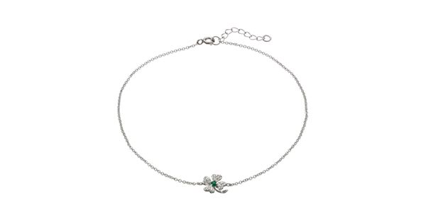 Sophie Miller Cubic Zirconia and Simulated Emerald Sterling Silver Four ...