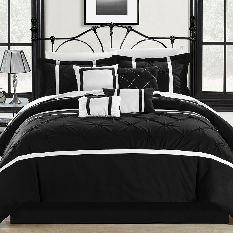 98331767 Chic Home Vermont 8-piece Comforter Set, Black, Ki sku 98331767