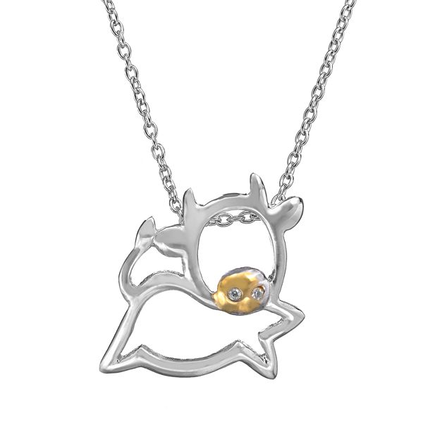 Sophie Miller Cubic Zirconia 14k Gold Over Silver & Sterling Silver Cow ...