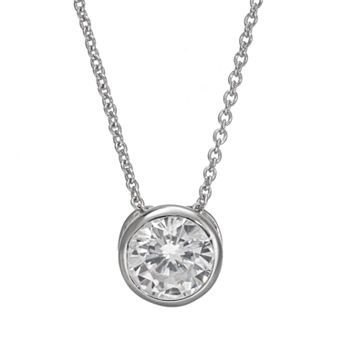 Sophie Miller Cubic Zirconia Sterling Silver Pendant Necklace