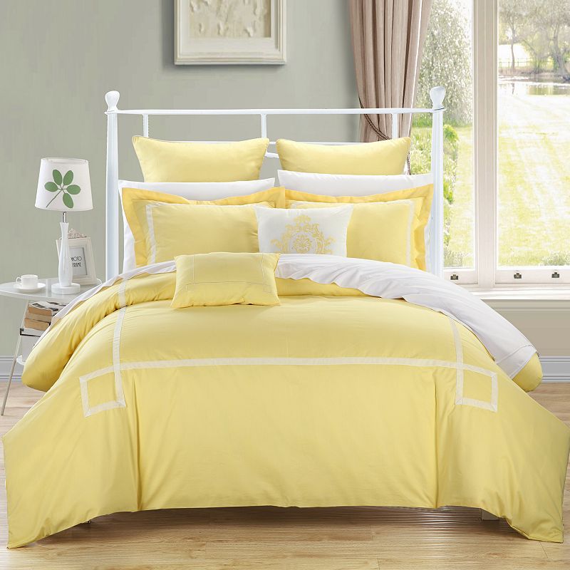 98333162 Woodford 7-pc. Yellow Embroidered Comforter Set, K sku 98333162