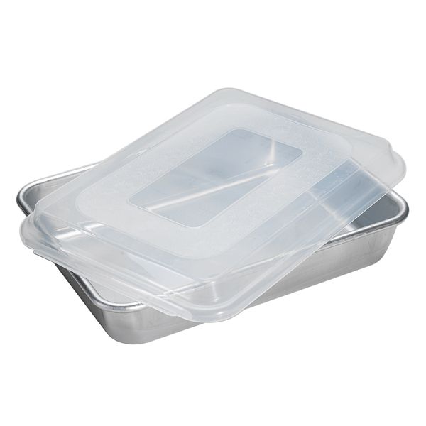 Mainstays 9 x 13 Nonstick Steel Cake Pan with Plastic Lid