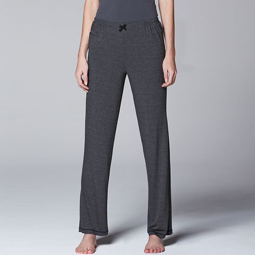 Women's Simply Vera Vera Wang Pajamas Basic Solid Luxury Pajama Pants