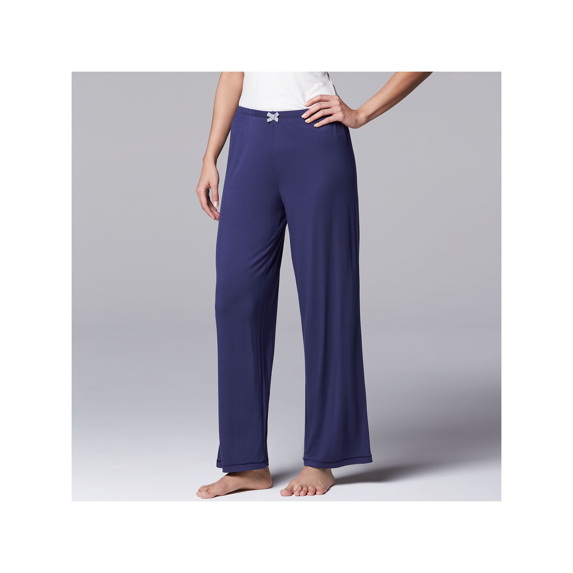 Womens Simply Vera Vera Wang Basic Solid Luxury Pajama Pants, Size: Small,