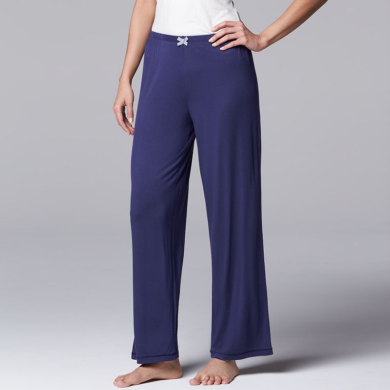 Womens Simply Vera Vera Wang Basic Solid Luxury Pajama Pants, Size: Small,