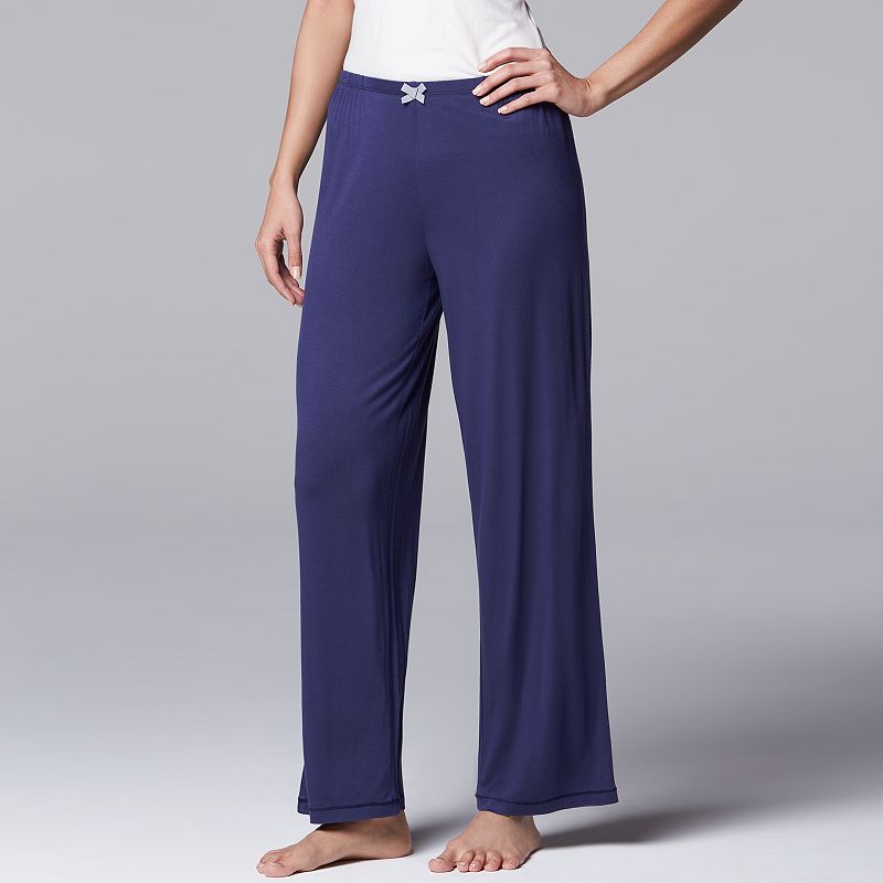 Women's Simply Vera Vera Wang Basic Solid Luxury Pajama Pants,