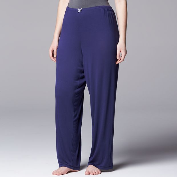 Women's Simply Vera Vera Wang Basic Solid Luxury Pajama Pants