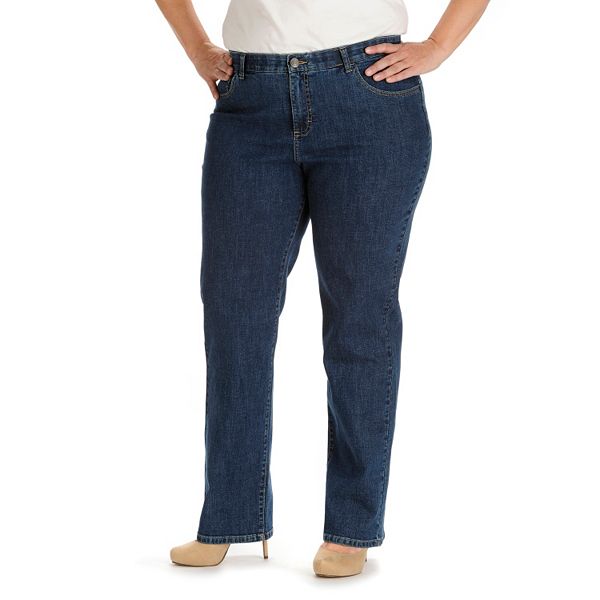 Lee Comfort Waistband Straight Leg Denim Jeans Women's 34x29 Dark Blue High  Rise