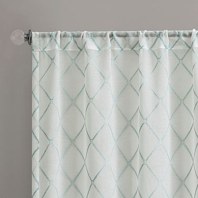 Madison Park 1-Panel Iris Diamond Sheer Window Curtain