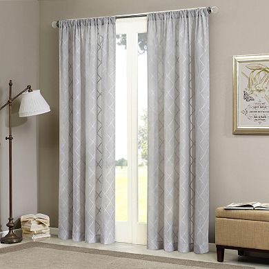 Madison Park 1-Panel Iris Diamond Sheer Window Curtain