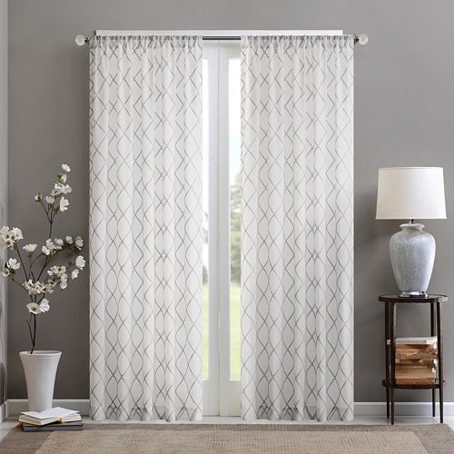 Madison Park 1Panel Iris Diamond Sheer Window Curtain