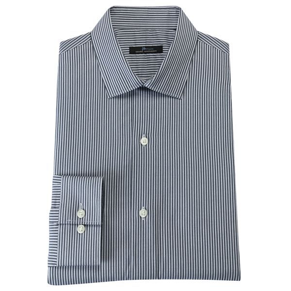 Marc Anthony Slim-Fit Striped Easy-Care Spread Collar Dress Shirt