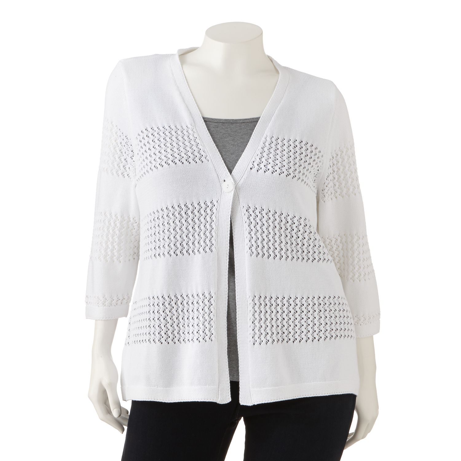 white shrug sweater plus size