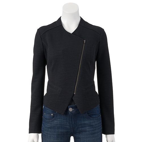 Women's Apt. 9¨ Textured Knit Motorcycle Jacket