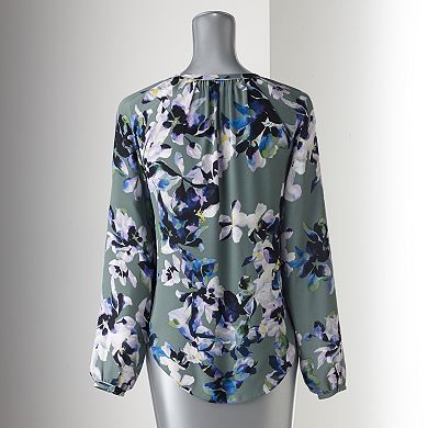 Simply Vera Vera Wang Floral Chiffon Peasant Top