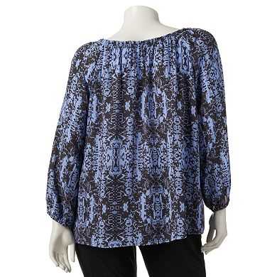 Plus Size Apt. 9® Georgette Peasant Top