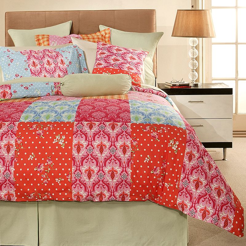 98364091 Pointehaven Clarissa Duvet Cover Set, Pink, Full/Q sku 98364091