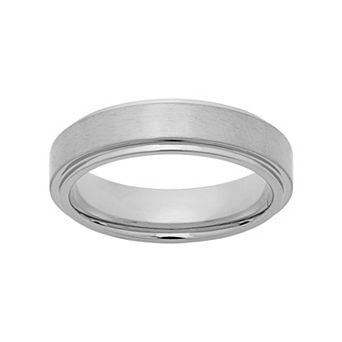 Jewelry Nation Titanium Striped Wedding Band - Men