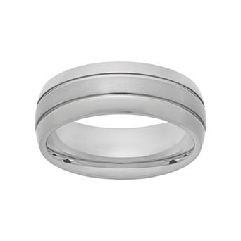Jewelry Nation Titanium Striped Wedding Band - Men