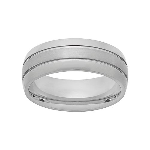 Titanium Striped Wedding Band - Men