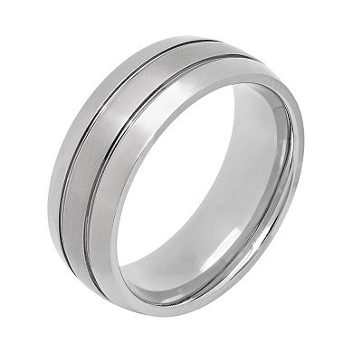 Titanium Striped Wedding Band - Men