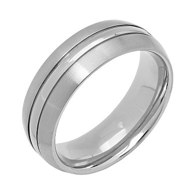 Titanium Striped Wedding Band - Men