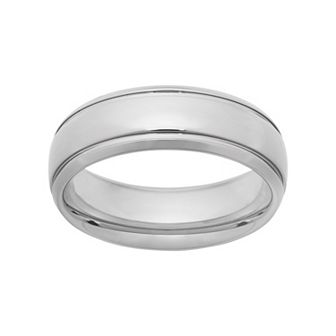 Titanium Striped Wedding Band - Men