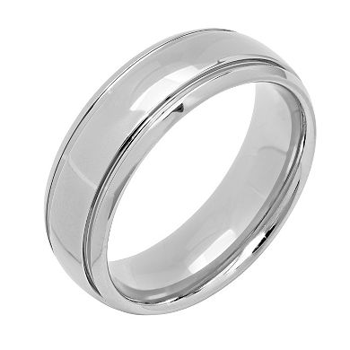 Titanium Striped Wedding Band - Men