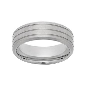Jewelry Nation Titanium Striped Wedding Band - Men