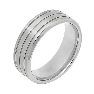 Titanium Striped Wedding Band - Men