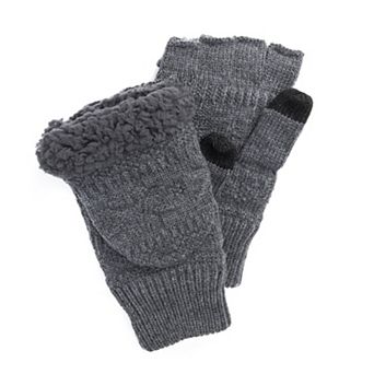 Men's MUK LUKS Fairisle Sherpa-Lined Convertible Flip-Top Mittens