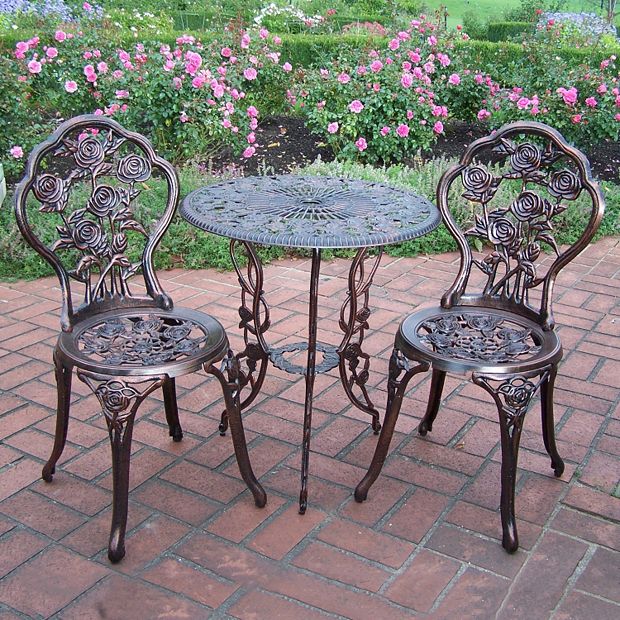 Wrought iron discount bistro table set