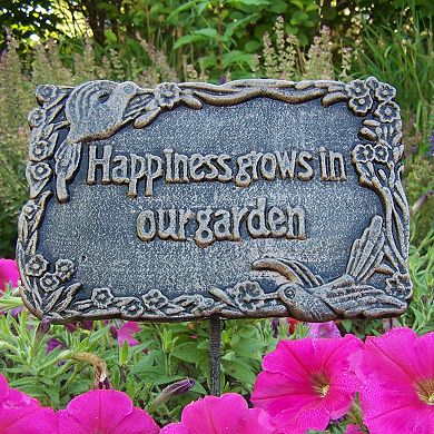 Happiness Grows In Our Garden Outdoor Garden Marker