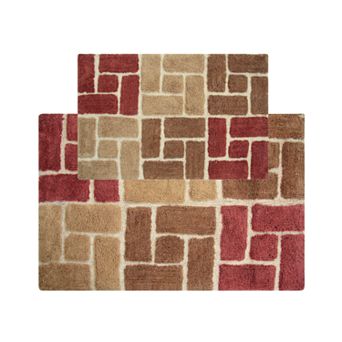 Chesapeake Berkeley Bricks Tufted 2 pc Bath Rug Set