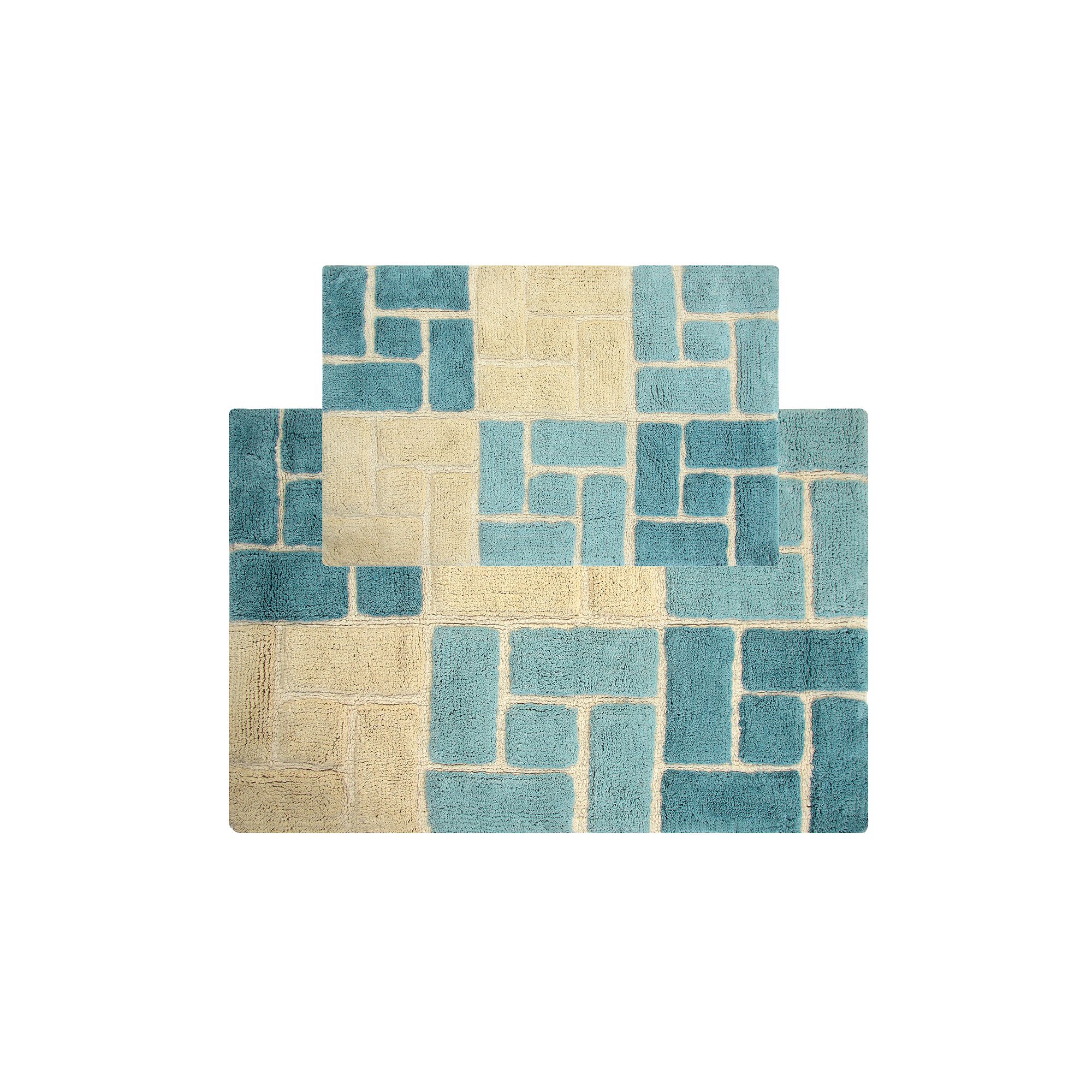 Chesapeake Berkeley Bricks Tufted 2-pc. Bath Rug Set, Aquamarine
