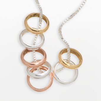 Sterling Silver 7-Ring Necklace