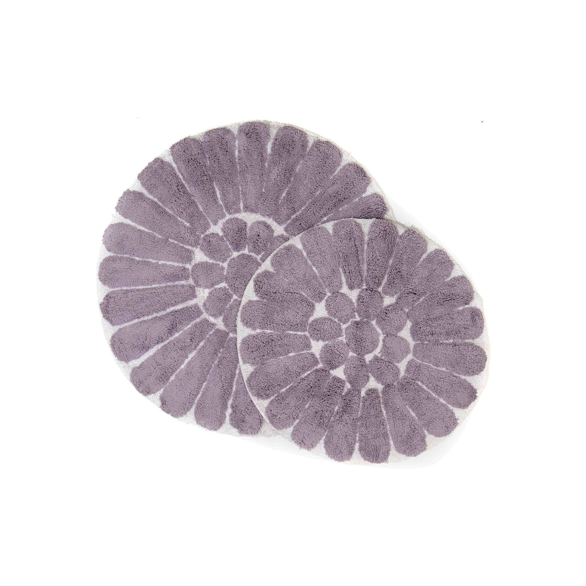 Chesapeake Bursting Flower Tufted 2-pc. Bath Rug Set, White Purple