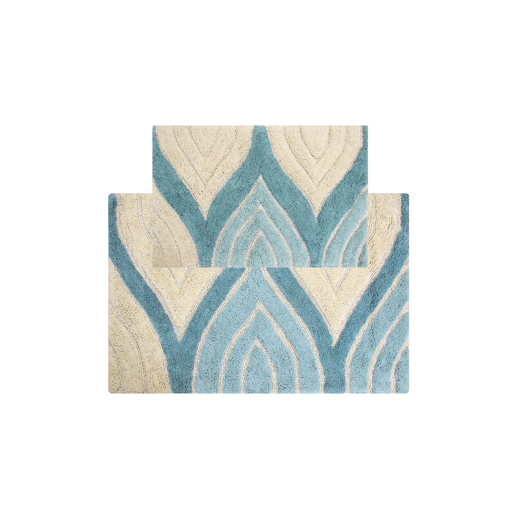 Chesapeake Davenport Wave Tufted 2-pc. Bath Rug Set, Aquamarine