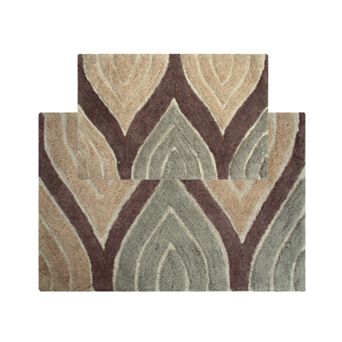 Chesapeake Davenport Wave Tufted 2 pc Bath Rug Set