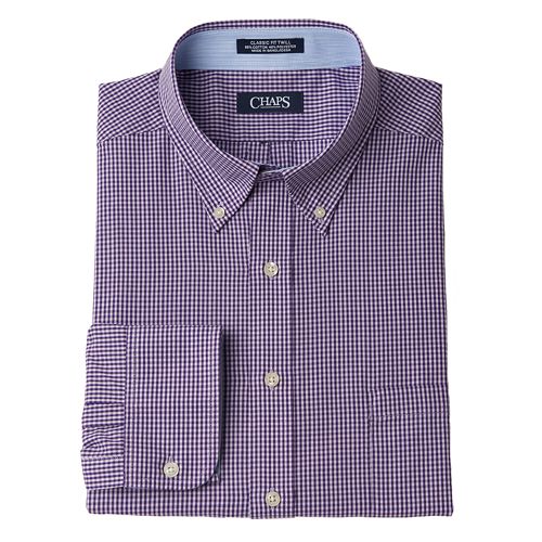 Men's Chaps Classic-Fit Striped Wrinkle-Free Button-Down Collar Dress ...