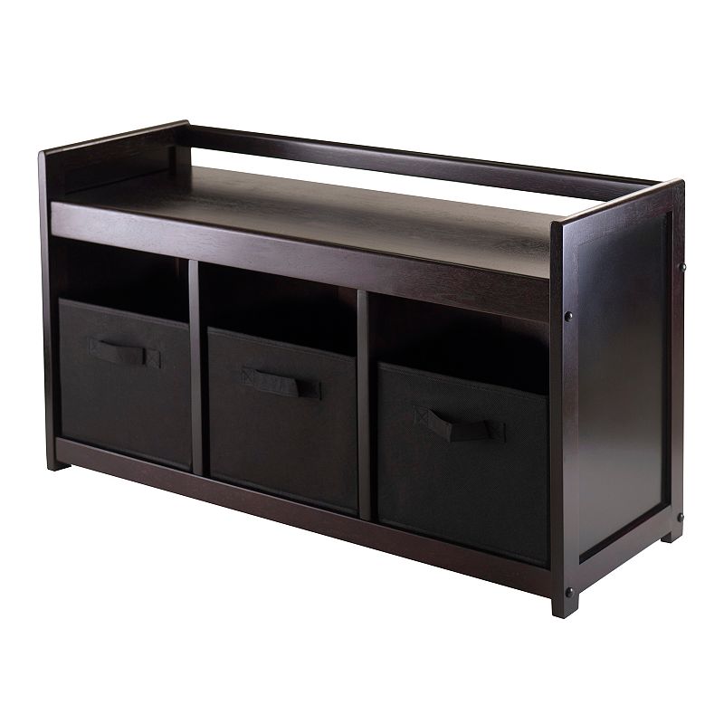 Winsome Addison 4-piece Storage Bench, Black, Furniture