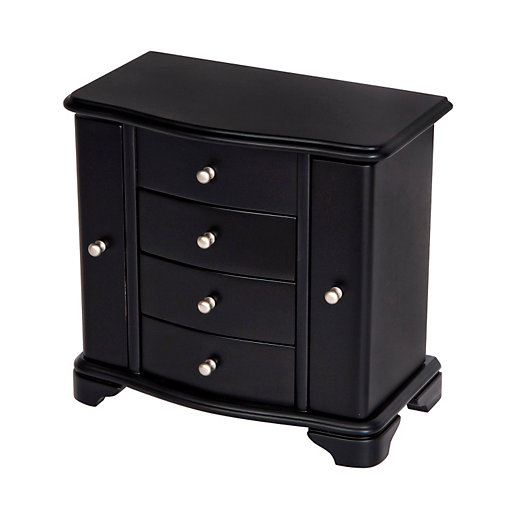 Deco 79 85256 Asymmetrical 3-Drawer Wooden Jewelry Chest Brown/Gray/Yellow/Black