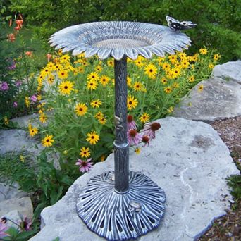 Outdoor Sunflower Butterfly Bird Bath