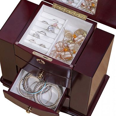 Mele Designs Waverly Wood Jewelry Box in Cherry