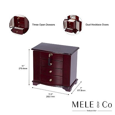 Mele Designs Waverly Wood Jewelry Box in Cherry