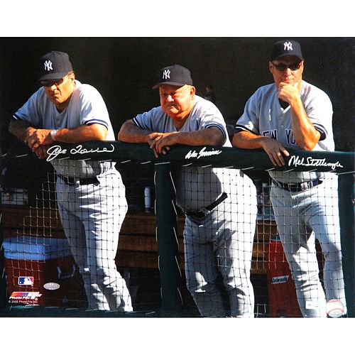 Steiner Sports New York Yankees Joe Torre, Don Zimmer and Mel Stottlemyre Dugout 16'' x 20'' Signed ...